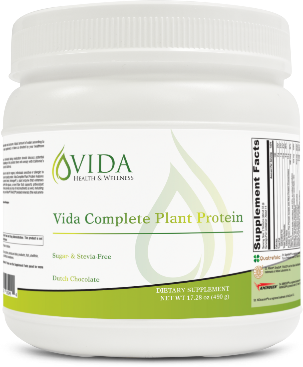 Vida Complete Plant Protein (Dutch Chocolate Sugar & Stevia Free)